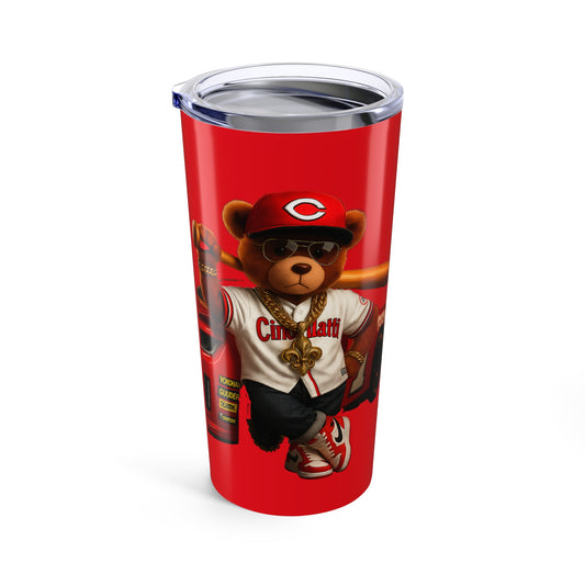Cincinnati Reds Baseball, Race Car Enthusiast Tumbler | Personalized 20oz Travel Mug | Gift for Him, Birthday, Car Lovers, Racing Event, Unique Beverage Container