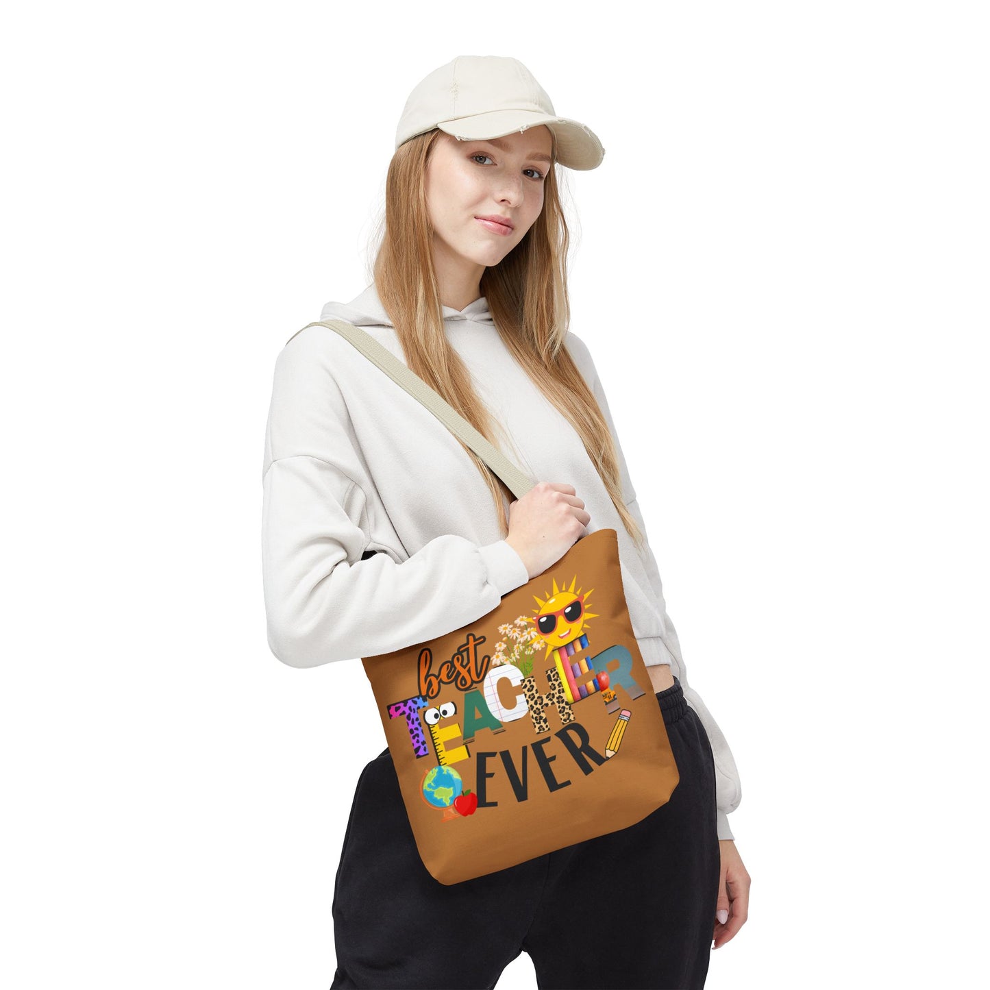 Best Teacher Ever, Inspirational Tote Bag, Motivational Bag, Teacher Gift, Bright Colorful Tote, Eco-Friendly Shopping Bag