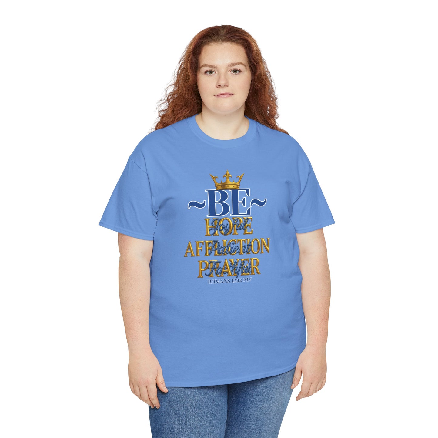 Romans 12:12 Unisex Heavy Cotton Tee with Inspirational Quote - Be joyful in Hope, Perfect Gift for Spiritual Seekers, Daily Wear, Encouragement, [...]