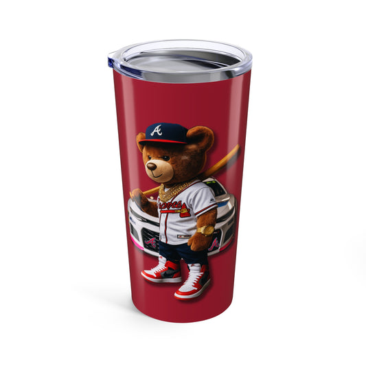 Atlanta Braves Baseball, Race Car Enthusiast Tumbler | Personalized 20oz Travel Mug | Gift for Him, Birthday, Car Lovers, Racing Event, Unique Beverage Container