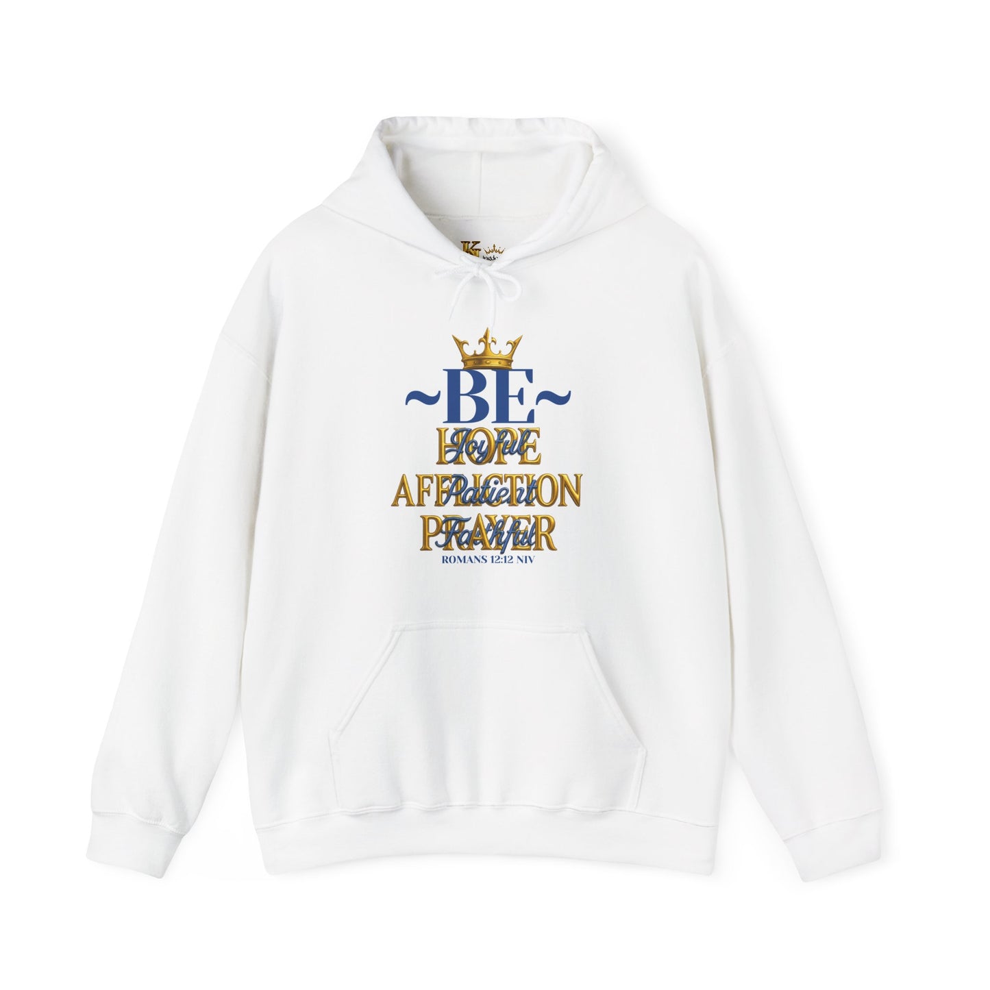 Romans 12:12 Inspirational Hoodie, Unisex Heavy Blend Hoodie, Love Prayer Sweatshirt, Cozy Gift for Friends, Affirmation Apparel