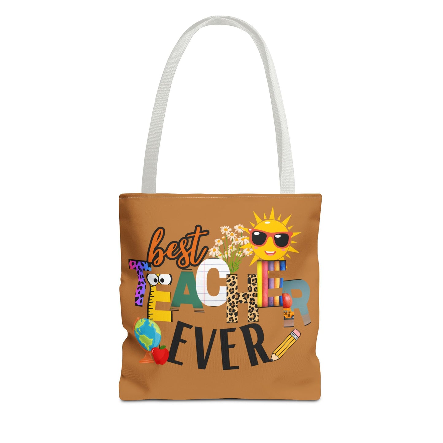 Best Teacher Ever, Inspirational Tote Bag, Motivational Bag, Teacher Gift, Bright Colorful Tote, Eco-Friendly Shopping Bag