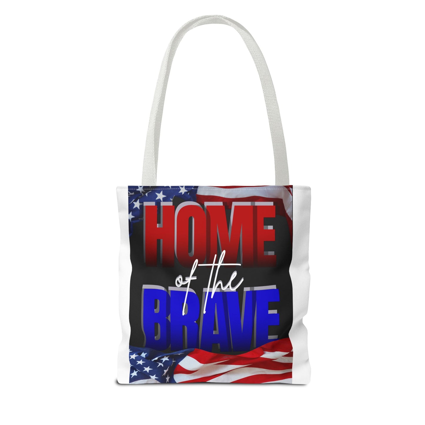 Patriotic Tote Bag - Land of the Free, Home of the Brave, USA Flag, Fourth of July, Gift for Patriots, Summer Fun