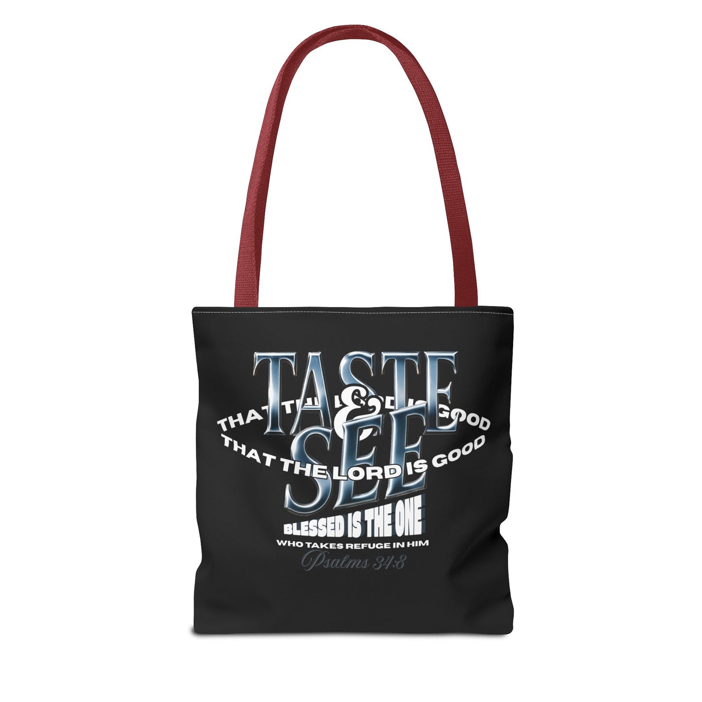 Taste and See Inspirational Tote Bag - Faith & Spirituality, Christian Gift, Bible Verse, Religious Accessories, Everyday Use, Stylish Carryall